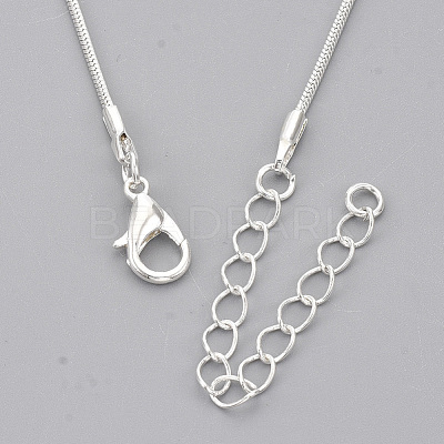 Brass Round Snake Chain Necklace Making MAK-T006-11A-S-1