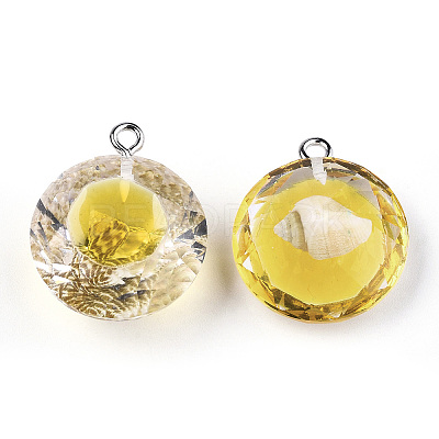 Transparent Epoxy Resin Pendants LS-CRES-N025-11C-1