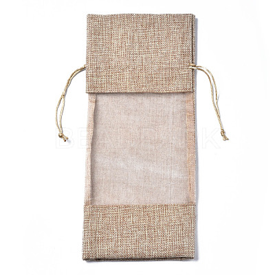 Rectangle Cotton Drawstring Winebottle Bags OP-Q053-016D-1