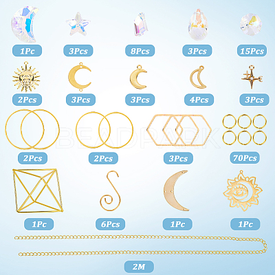 DIY Sun Moon Hanging Suncatcher Making Kits DIY-SC0031-23-1