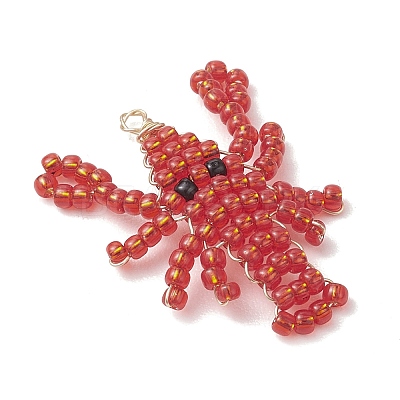 Glass Seed Beaded Pendants PALLOY-MZ01254-01-1