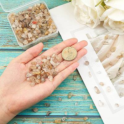 Natural Rutilated Quartz Chip Beads G-SC0001-31-1