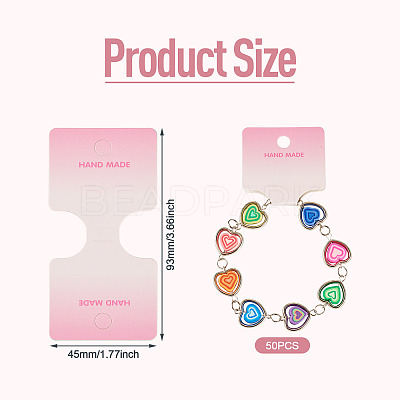 50Pcs Folding Paper Jewelry Display Cards ODIS-TA0001-07E-1