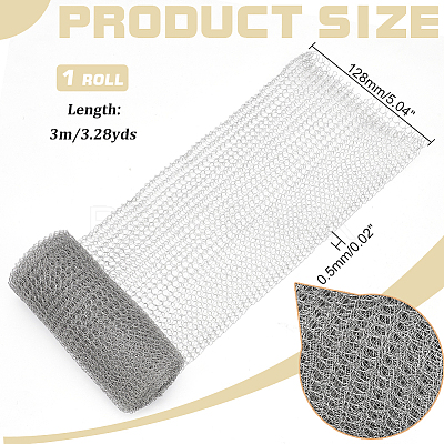 3 Meter 304 Stainless Steel Insect Repellent Mesh Sheet AJEW-WH0528-05C-1