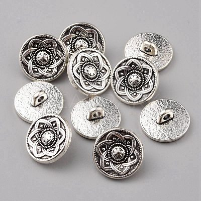 1-Hole Alloy Shank Buttons BUTT-WH0020-22A-1