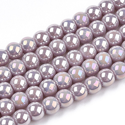 Electroplate Opaque Glass Beads Strands GLAA-T032-P4mm-AB07-1