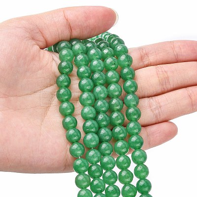 Natural White Jade Bead Strands X-G-R165-8mm-14-1