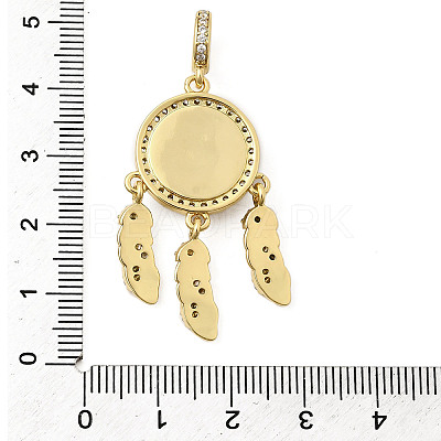 Brass Micro Pave Clear Cubic Zirconia European Dangle Charms KK-K302-15G-1