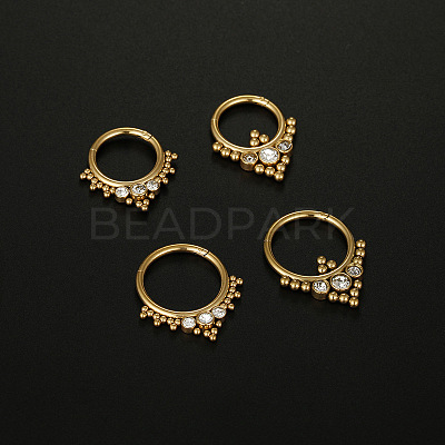 316L Surgical Stainless Steel Micro Pave Clear Cubic Zirconia Hoop Nose Rings WG1C8D8-01-1
