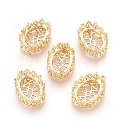 Brass Oval Pendants Cabochon Settings LS-KK-J228-07G-1