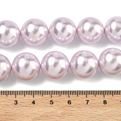 Electroplated Shell Pearl Beads Strands BSHE-G041-16mm-06-1