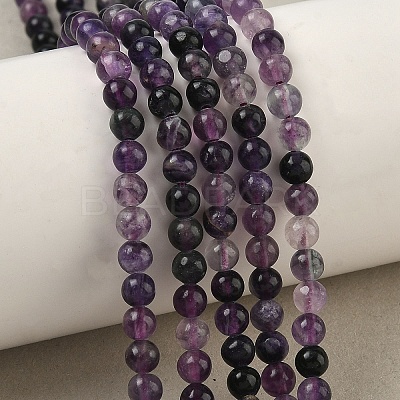 Natural Purple Fluorite Beads Strands G-P530-B08-01-1