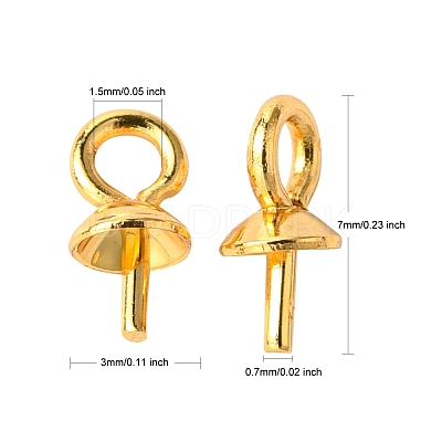 PVD Vacuum Plating 304 Stainless Steel Cup Pearl Peg Bails Pin Pendants STAS-I120-56-G-1