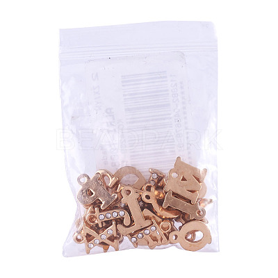 Alloy Rhinestone Charms ALRI-T008-01G-1