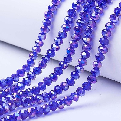 Electroplate Glass Beads Strands X-EGLA-A034-T4mm-B15-1
