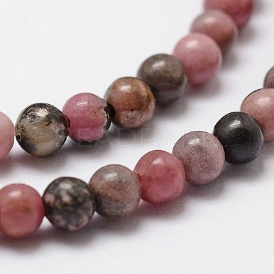 Natural Rhodonite Beads Strands G-G735-10-4mm-1