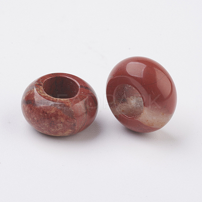 Natural Red Jasper European Beads X-G-G740-14x8mm-04-1