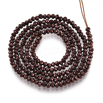 Electroplate Glass Beads Strands X-EGLA-F149-FP-08-1