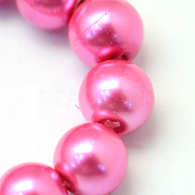 Baking Paint Pearlized Glass Pearl Round Bead Strands X-HY-Q003-6mm-54-1