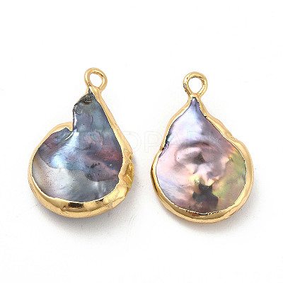 Baroque Natural Keshi Pearl Pendants PEAR-P004-41KCG-1