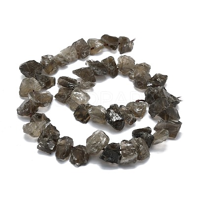 Raw Rough Natural Smoky Quartz Beads Strands G-E576-24-1