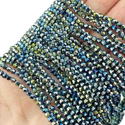 Transparent Electroplate Glass Beads Strands EGLA-A039-T2mm-UA06-1