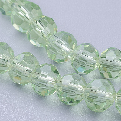 Faceted(32 Facets) Round Glass Beads Strands X-EGLA-J042-4mm-01-1