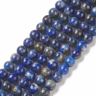 Natural Lapis Lazuli Round Beads Strands G-I181-09-4mm-1