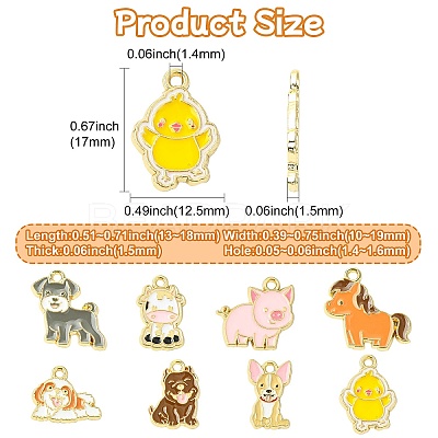 40Pcs 8 Styles Zinc Alloy Enamel Pendants FIND-CJ0004-47-1