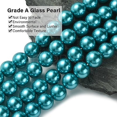 Eco-Friendly Glass Pearl Beads Strands HY-A008-14mm-RB073-1