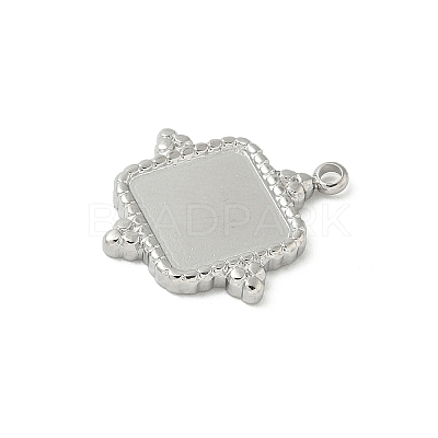 304 Stainless Steel Pendant Cabochon Settings STAS-L293-08P-1