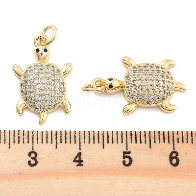 Brass Pave Clear Cubic Zirconia Pendants KK-U009-12K-G-1