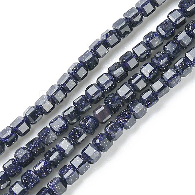 Synthetic Blue Goldstone Beads Strands G-F748-P01-01-1