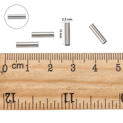 Tarnish Resistant 304 Stainless Steel Tube Beads X-STAS-G071-32P-1