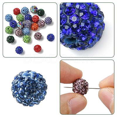 30Pcs Pave Disco Ball Beads RB-YW0001-14P-1
