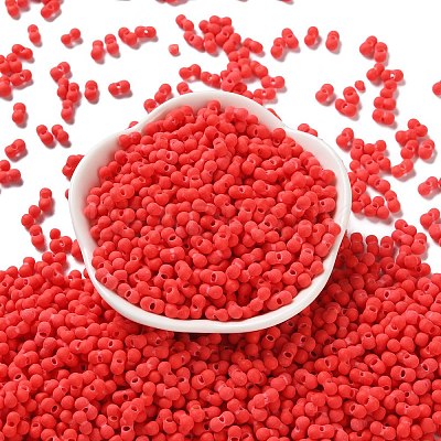 Rubberized Style Glass Seed Beads SEED-Z003-01E-1