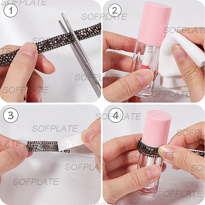 5 Yards Self Adhesive Resin Rhinestone Tape DIY-SP0002-49B-1