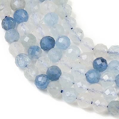 Natural Aquamarine Beads Strands G-F509-10-4mm-A-1