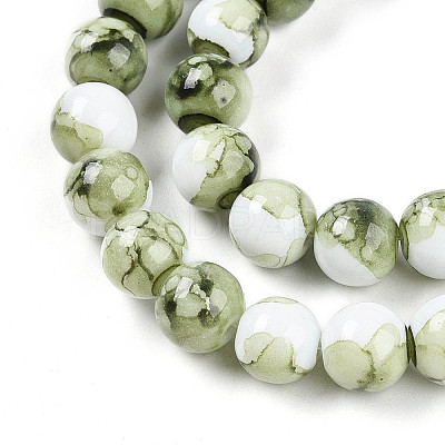 Baking Paint Glass Beads Strands X-DGLA-N003-10mm-C06-1