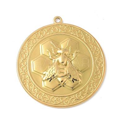 304 Stainless Steel Bee Pendants STAS-S186-08A-G-1