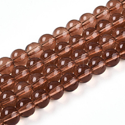 Baking Paint Transparent Glass Beads Strands DGLA-N006-8mm-11-1