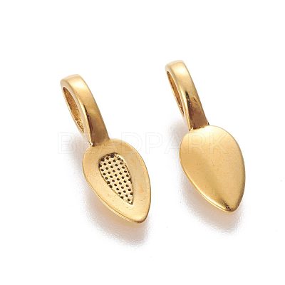 Tibetan Style Alloy Glun-on Flat Pad Bails for Pendants Making TIBEP-3348-AG-RS-1