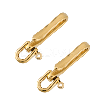 2Pcs Brass Shackle Clasps KK-PH0012-62B-G-1