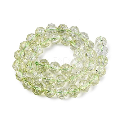 Crackle Transparent Glass Beads Strands GLAA-N063-10mm-07-1