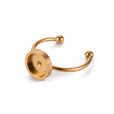 201 Stainless Steel Cuff Ring Findings STAS-S080-042C-G-1