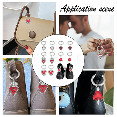 Gothic Heart Alloy Enamel Shoes Charms HJEW-GO00051-1