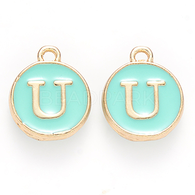 Golden Plated Alloy Enamel Charms X-ENAM-S118-05U-1