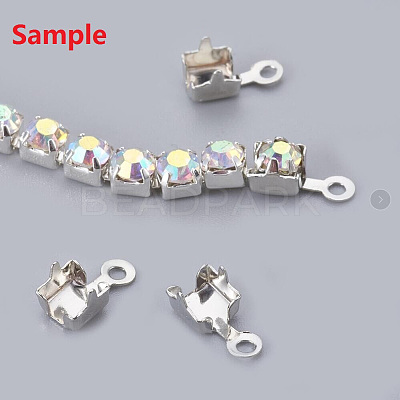 Brass Rhinestone Strass Chains CHC-T001-SS12-01S-1