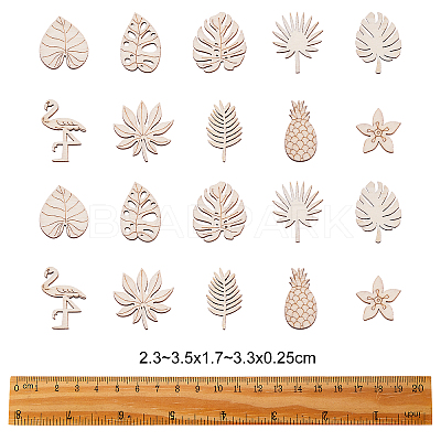100Pcs Unfinished Wood Piece Decorations WOOD-CJ0001-58-1