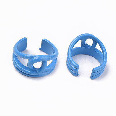 Spray Painted Alloy Cuff Rings RJEW-T011-22A-RS-1
